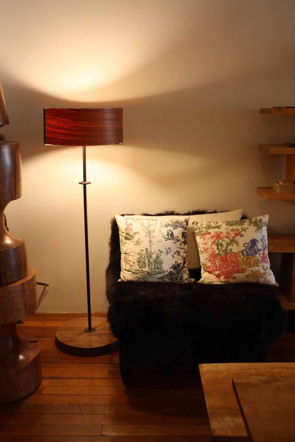 Brown floor lamp