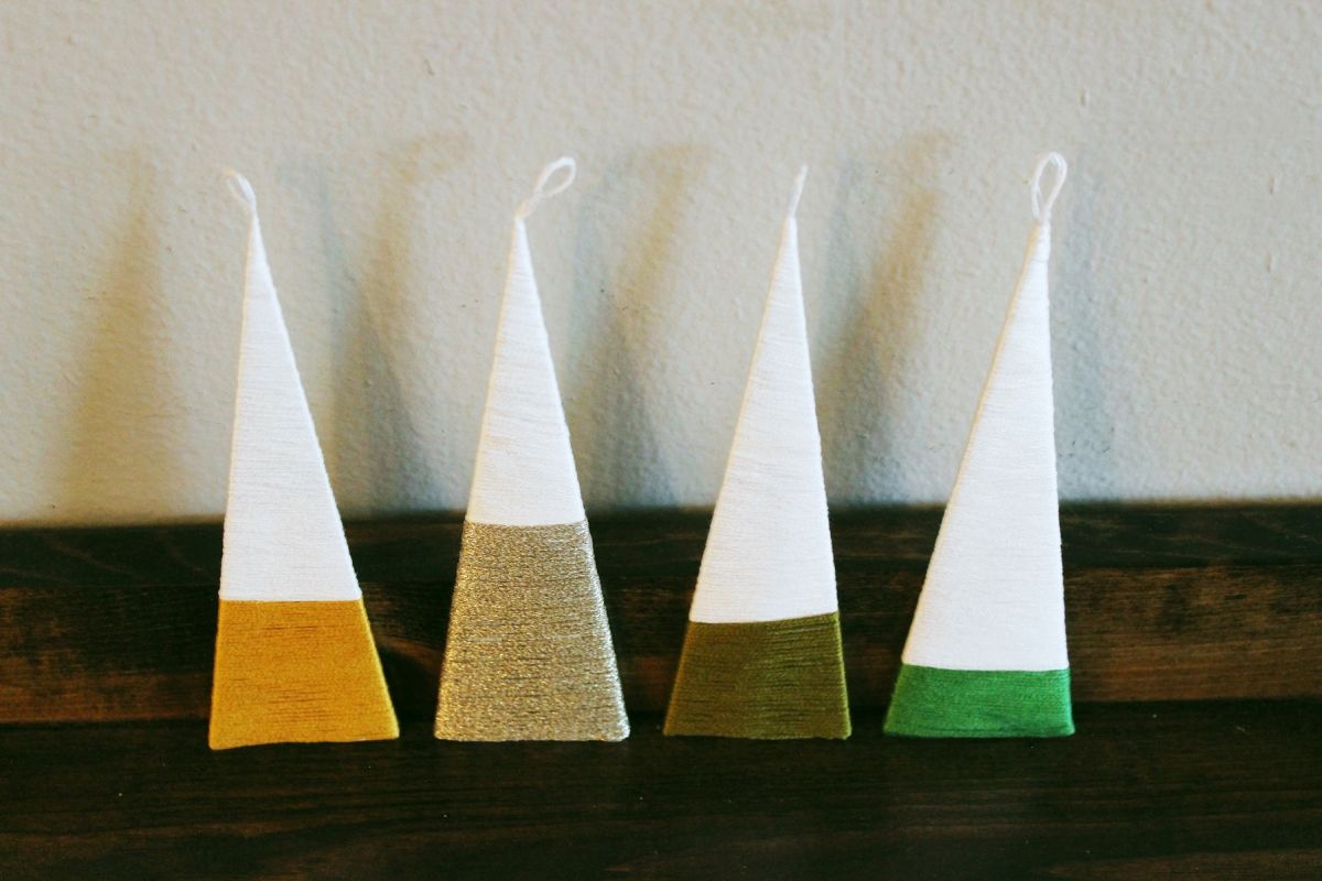 Cute DIY String Tree Ornaments