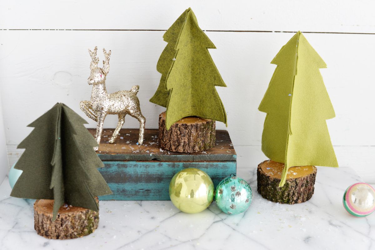 Decorating with DIY Rustic Felt Trees
