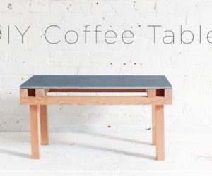 DIY Patio Coffee Table With Wood Base and Tile Top