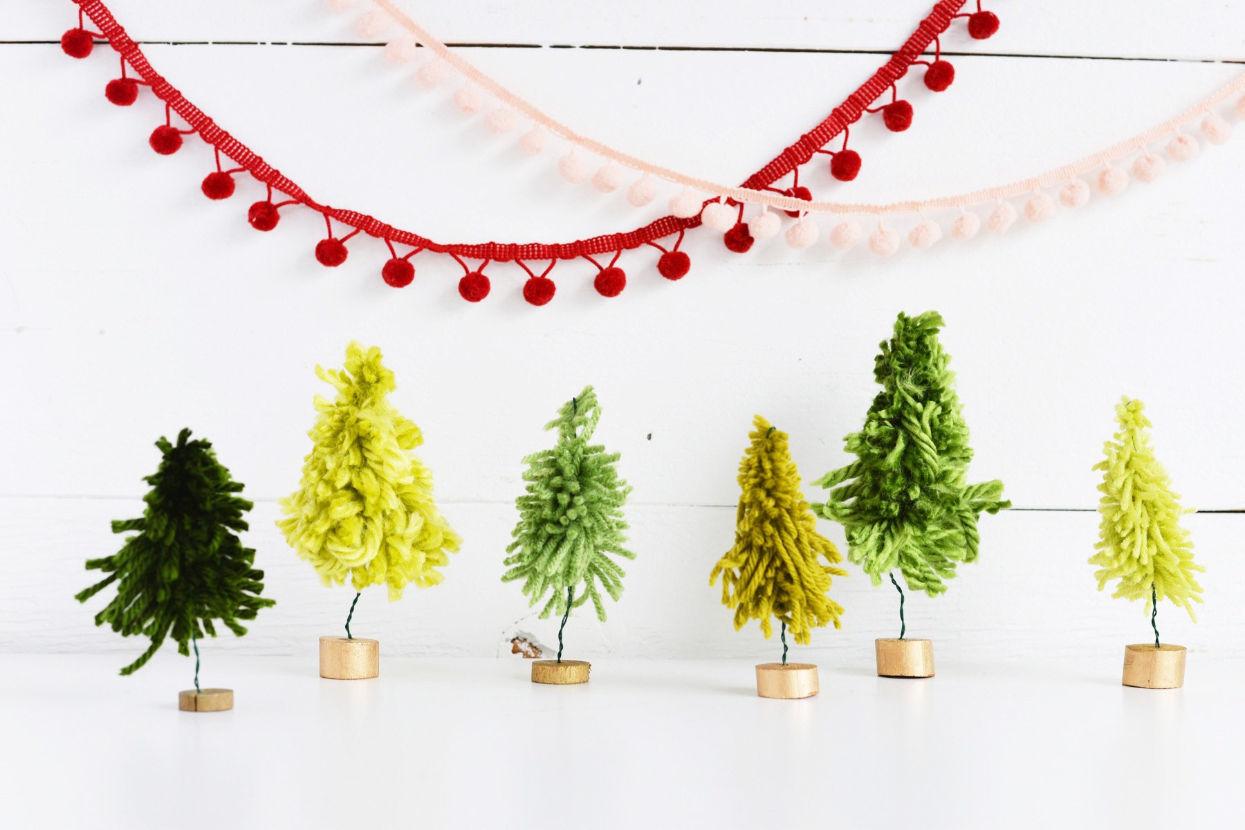 DIY Mini Yarn Trees