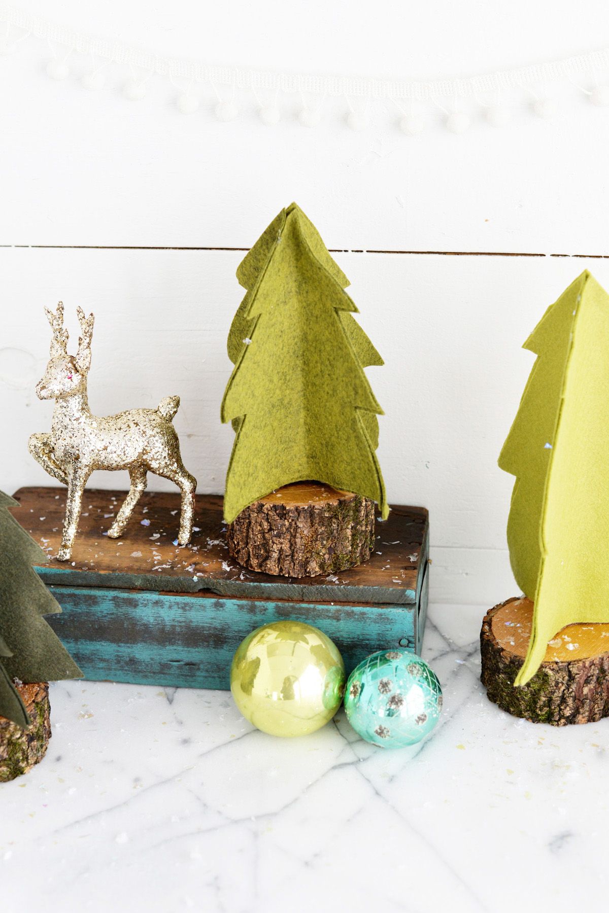 DIY Rustic Mini Felt Trees