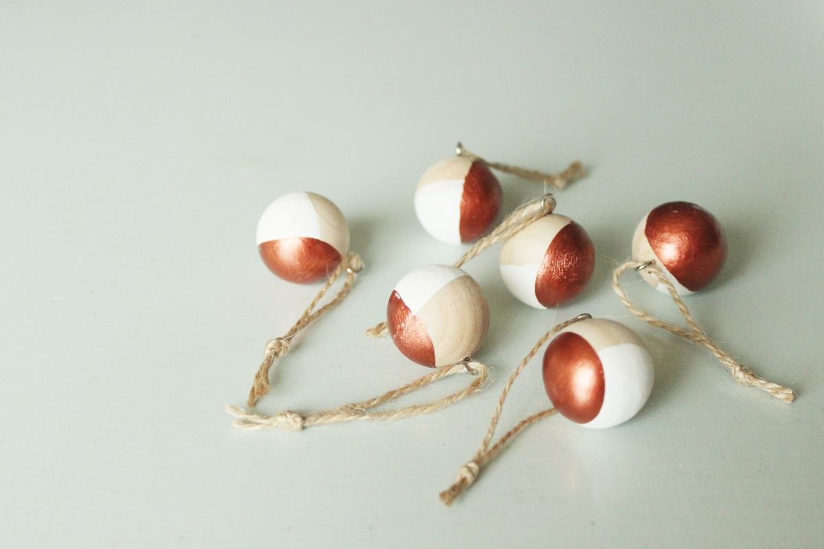 DIY Scandinavian Wooden Ornaments ready to hang