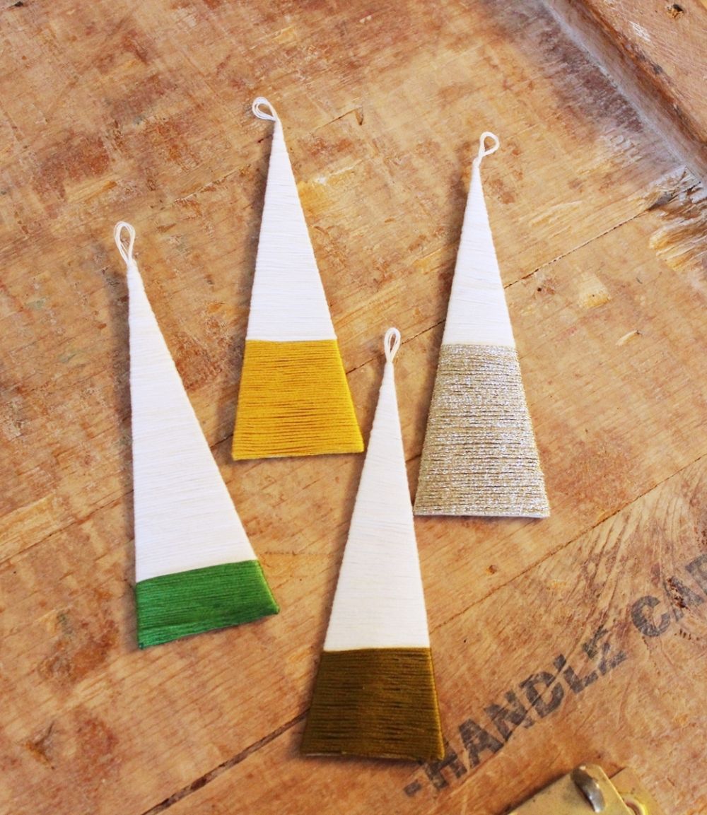 DIY String Tree Ornaments Homemade