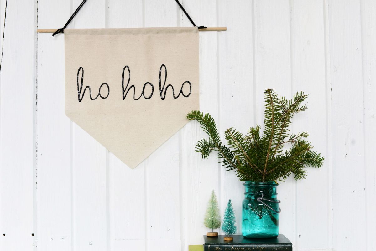 Ho ho ho christmas banner mason jar