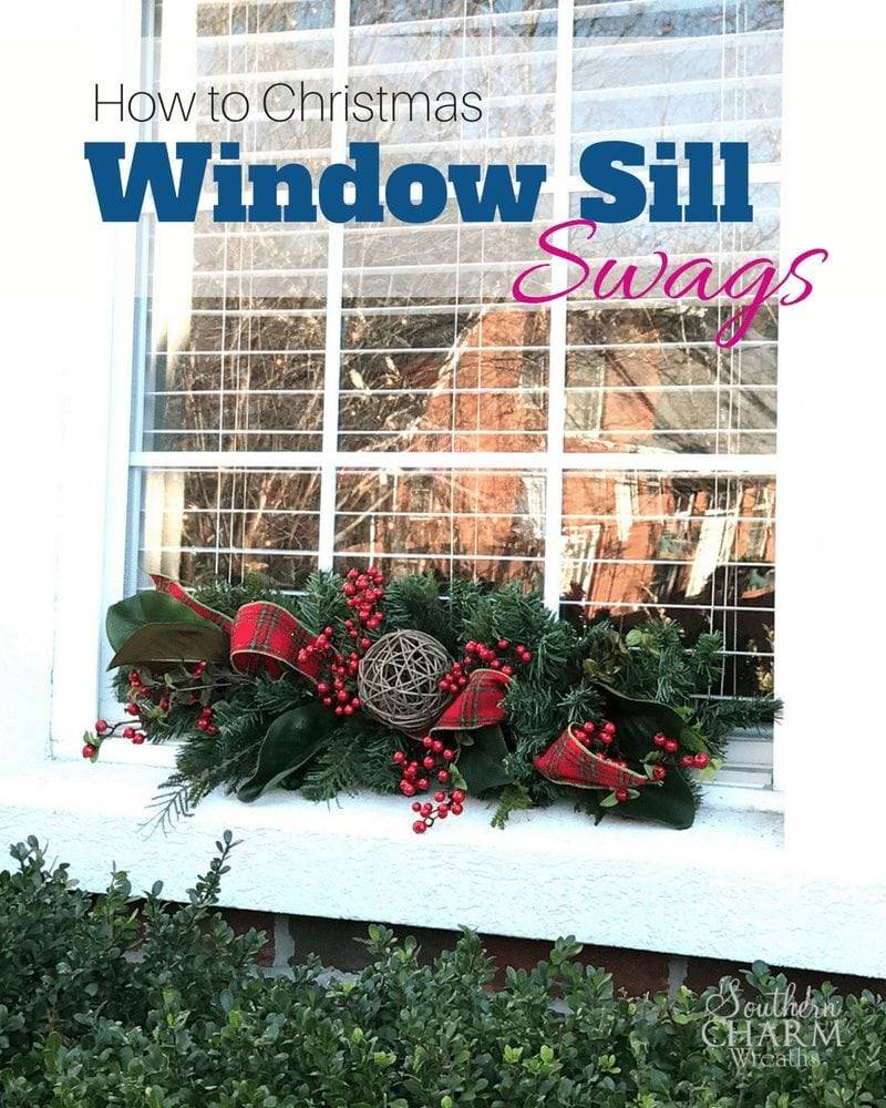 Christmas Mantel Decorating Frosted Window Panes