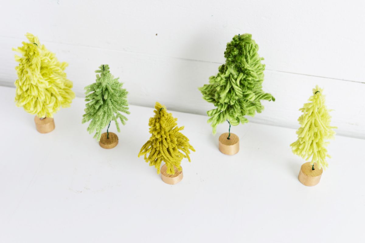 How to make Mini Yarn trees