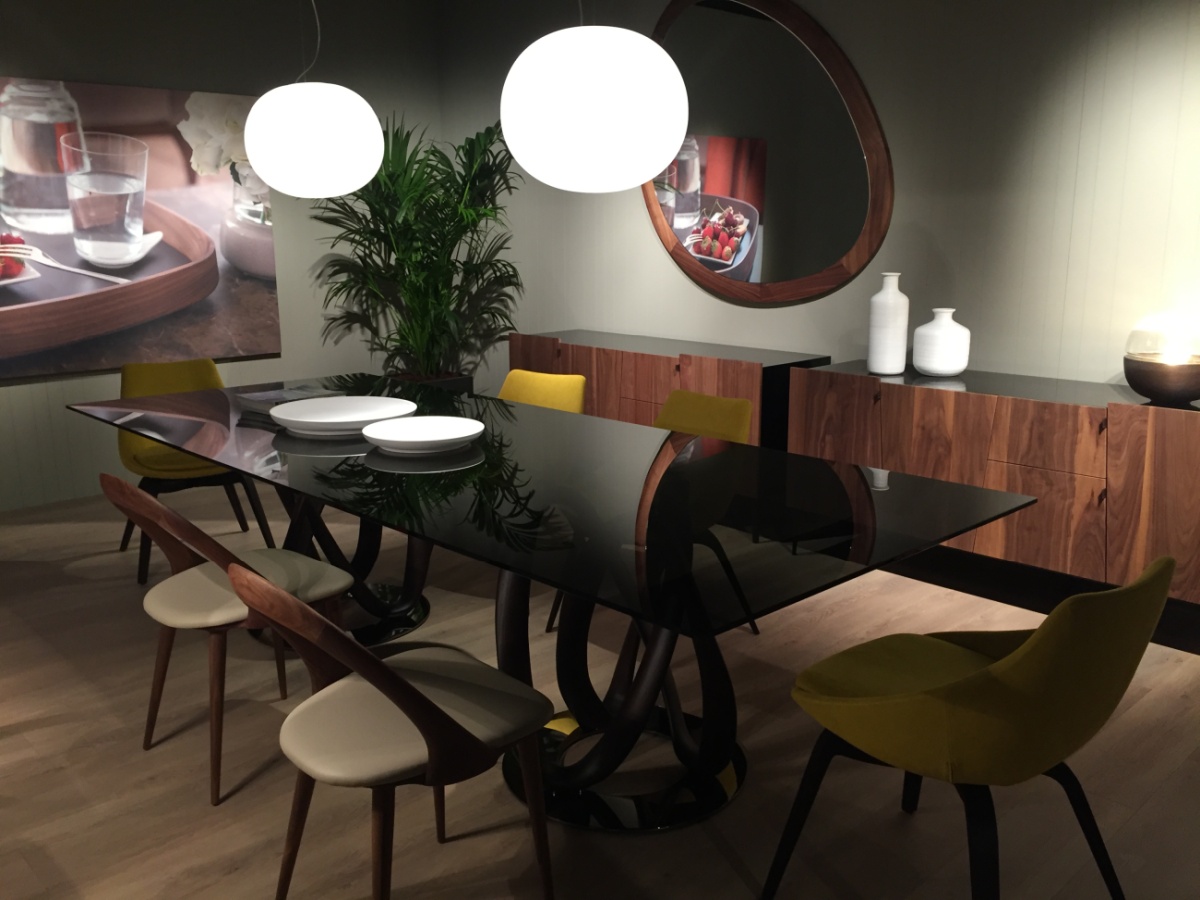 Moderning dining room with large table