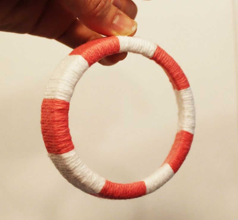 peppermint-themed color blocked wreath
