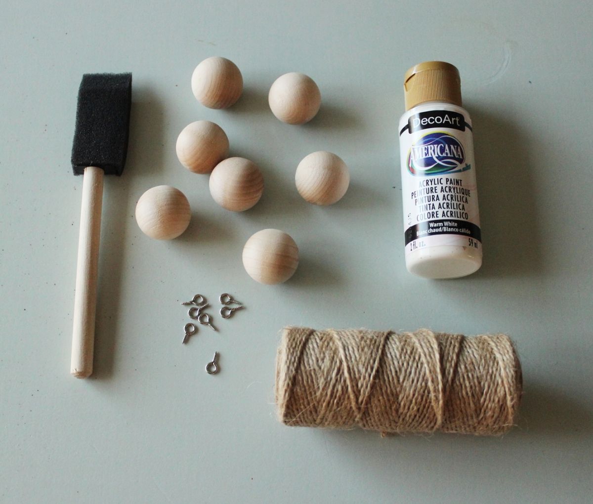 Scandinavian White + Wooden Ball Ornaments - materials