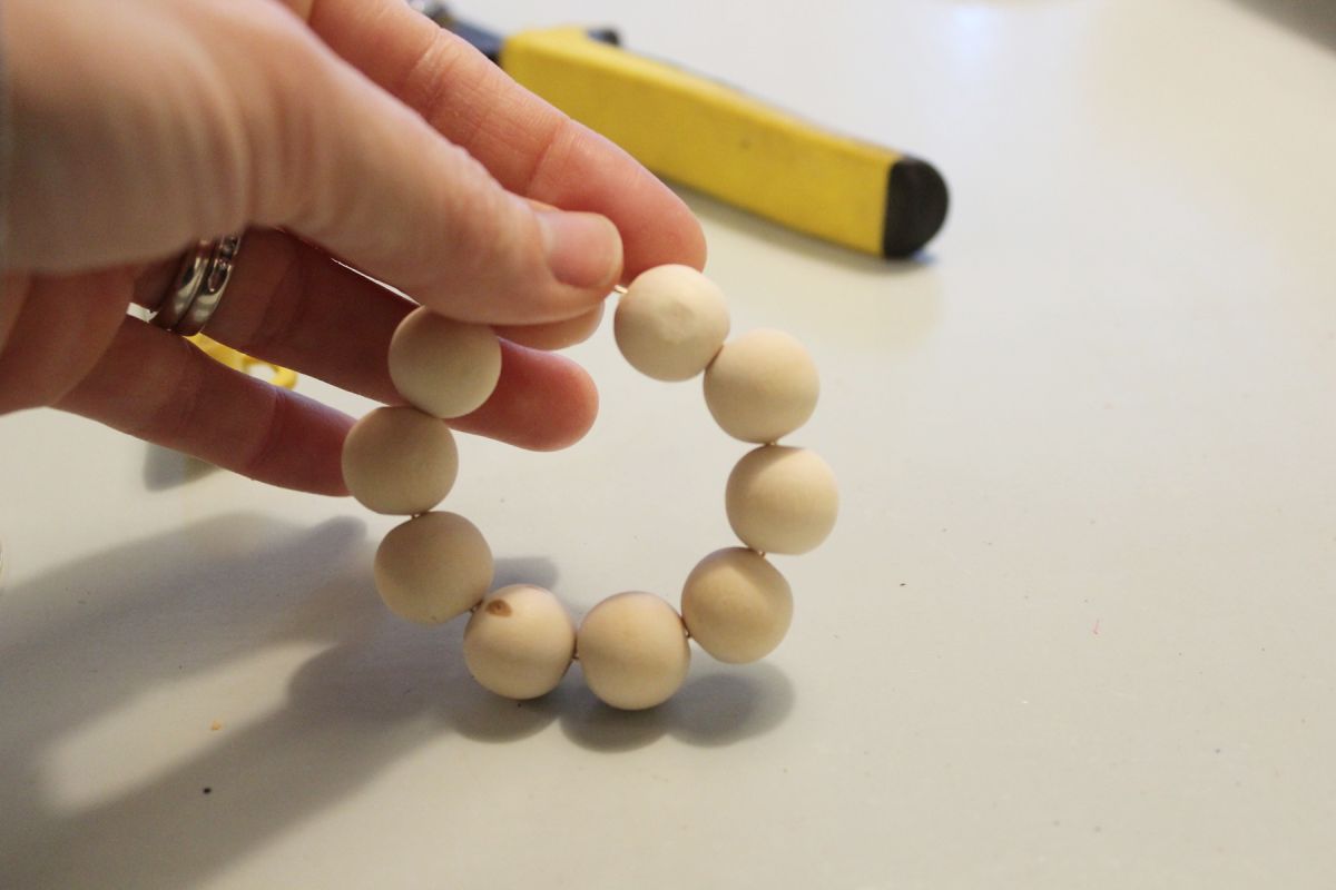 simple wooden wreath ornament