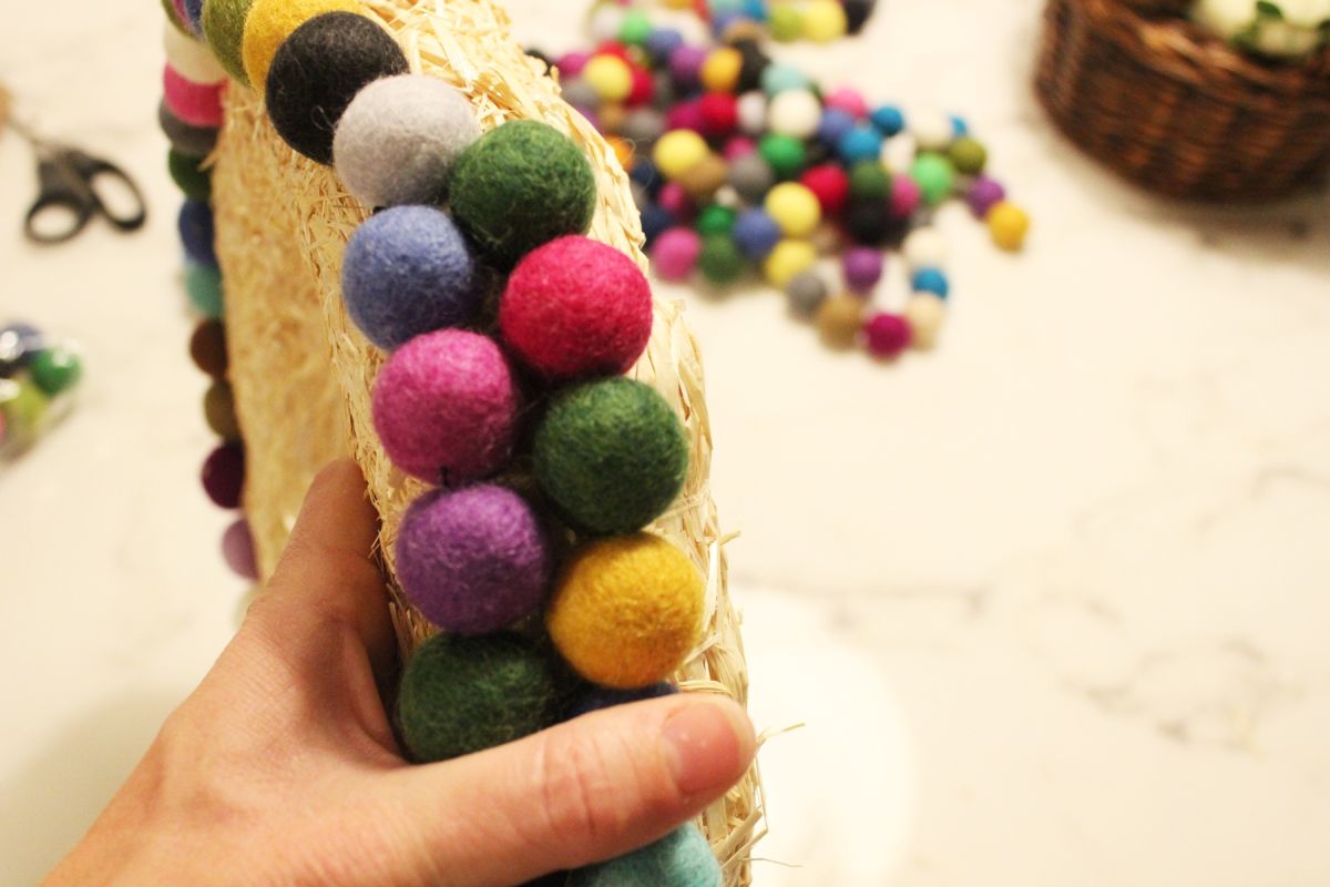 DIY Felt Ball Wreath