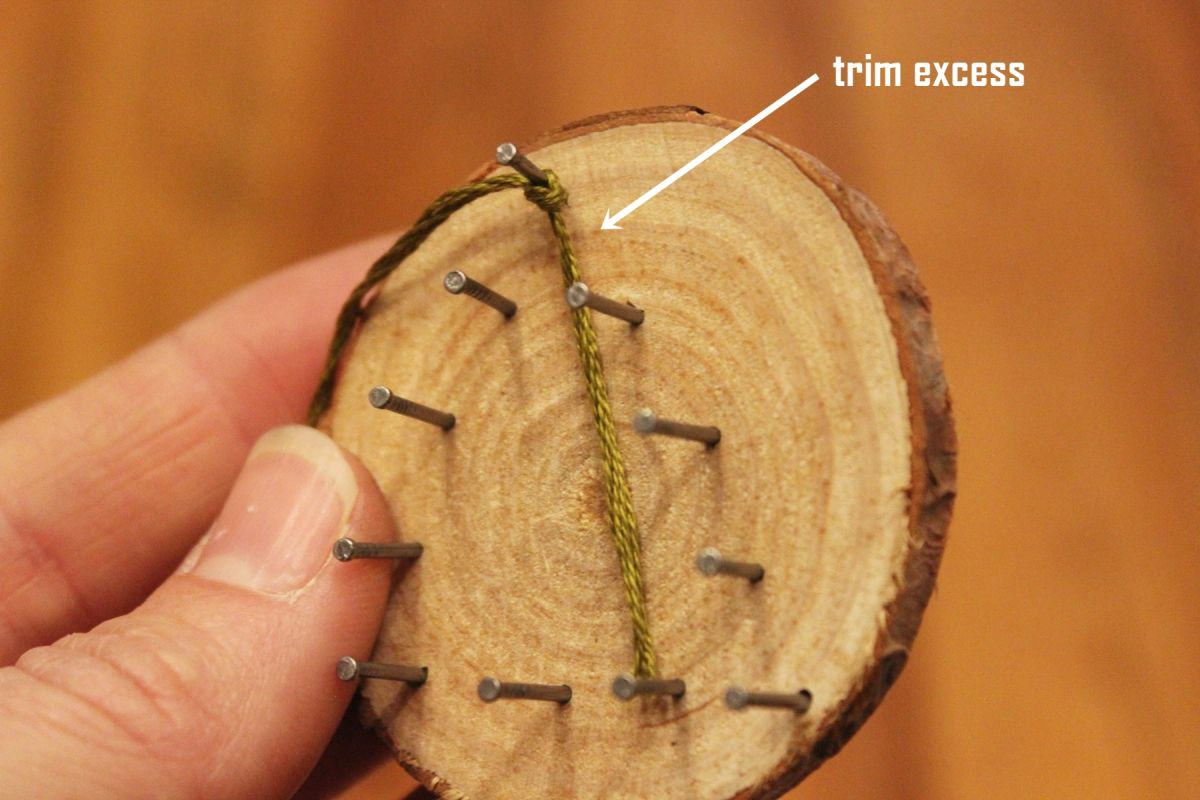 DIY string art ornaments on your Christmas tree